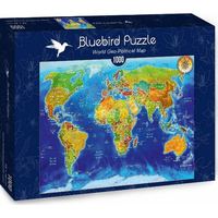 BLUEBIRD Puzzle Geopolitická mapa sveta 1000 dielikov