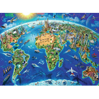 RAVENSBURGER Puzzle Mapa svetových pamiatok XXL 300 dielikov