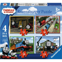 RAVENSBURGER Puzzle Mašinka Tomáš 4v1 (12,16,20,24 dielikov)