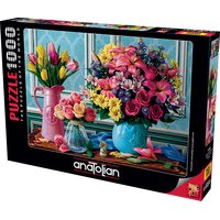 ANATOLIAN Puzzle Kvety vo váze 1000 dielikov