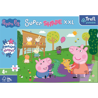 TREFL Puzzle Super Shape XXL Prasiatko Pepina: Hranie s bračekom 60 dielikov