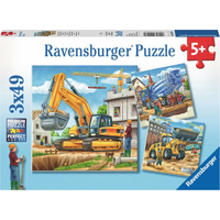 RAVENSBURGER Puzzle Stavebné stroje 3x49 dielikov