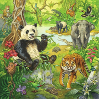RAVENSBURGER Puzzle Zvieratá v džungli 3x49 dielikov