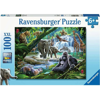 RAVENSBURGER Puzzle Zvieratá z džungle XXL 100 dielikov