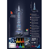 RAVENSBURGER Svietiace 3D puzzle Nočná edícia Chrysler Building 216 dielikov