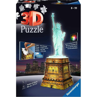 RAVENSBURGER Svietiace 3D puzzle Nočná edícia Socha Slobody 108 dielikov