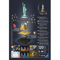 RAVENSBURGER Svietiace 3D puzzle Nočná edícia Socha Slobody 108 dielikov
