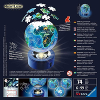 RAVENSBURGER Svietiaci puzzleball Nočný glóbus 72 dielikov