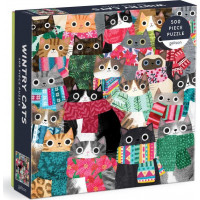 GALISON Štvorcové puzzle Zimné mačky 500 dielikov