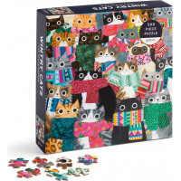 GALISON Štvorcové puzzle Zimné mačky 500 dielikov