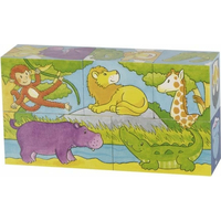 GOKI Drevené kocky Safari a Arktída, 5 kociek