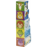 GOKI Drevené kocky Safari a Arktída, 5 kociek