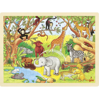 GOKI Drevené puzzle Afrika 48 dielikov