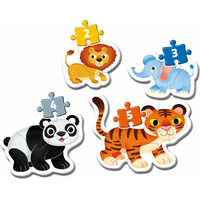 CLEMENTONI Moje prvé puzzle Safari 4v1 (2,3,4,5 dielikov)