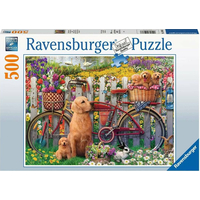 RAVENSBURGER Puzzle Roztomilé psy v záhrade 500 dielikov