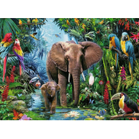 RAVENSBURGER Puzzle Slony v džungli XXL 150 dielikov