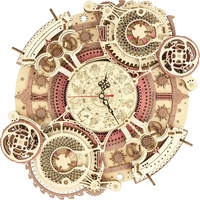 ROBOTIME Roker 3D drevené puzzle Nástenné hodiny Zodiac 168 dielikov