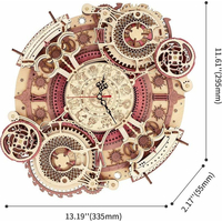 ROBOTIME Roker 3D drevené puzzle Nástenné hodiny Zodiac 168 dielikov