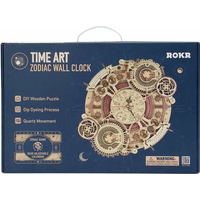 ROBOTIME Roker 3D drevené puzzle Nástenné hodiny Zodiac 168 dielikov