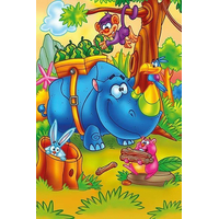 ART PUZZLE Drevené puzzle Pracujúci nosorožec 16 dielikov