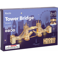 ROBOTIME Rolife Svietiace 3D drevené puzzle Tower Bridge 113 dielikov