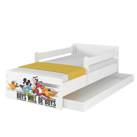 Detská posteľ MAX bez šuplíka Disney - MICKEY A KAMARÁDI 200x90 cm, biela, bez zábran