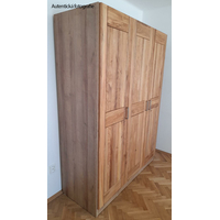 Šatníková skriňa z masívu dub FRED - 3-dverová so zrkadlom