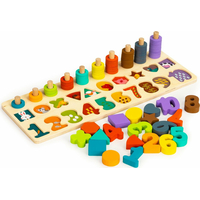 ECOTOYS Drevené vkladacie počítadlo 3v1