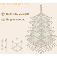 ROBOTIME Rolife 3D drevené puzzle Päťposchodová pagoda 275 dielikov