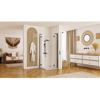 Sprchový kút REA HUGO DOUBLE 80x80 cm - čierny