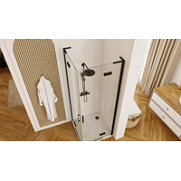 Sprchový kút REA HUGO DOUBLE 80x80 cm - čierny