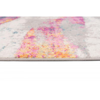 Kusový koberec LAZUR vlny - šedý/modrý/ružový