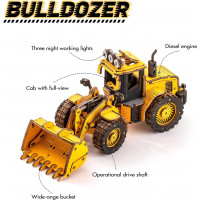 ROBOTIME Roker 3D drevené puzzle Buldozér 211 dielikov