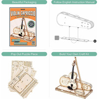 ROBOTIME Roker 3D drevené puzzle Husľové Capriccio 82 dielikov