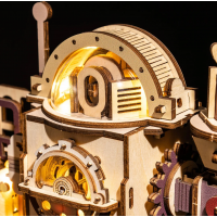 ROBOTIME Roker 3D drevené puzzle Guľôčková dráha: Továreň na čokoládu s LED svetlami 420 dielikov