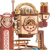 ROBOTIME Roker 3D drevené puzzle Guľôčková dráha: Továreň na čokoládu s LED svetlami 420 dielikov