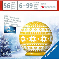 RAVENSBURGER Puzzleball Vianočná ozdoba žltá s nórskym vzorom 56 dielikov