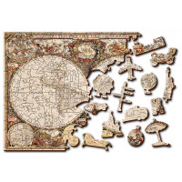WOODEN CITY Drevené puzzle Antická mapa sveta 2v1, 150 dielikov EKO