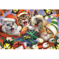 TREFL Wood Craft Origin puzzle Vianočné mačky 501 dielikov