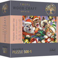 TREFL Wood Craft Origin puzzle Vianočné mačky 501 dielikov