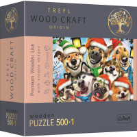 TREFL Wood Craft Origin puzzle Vianočné psy 501 dielikov