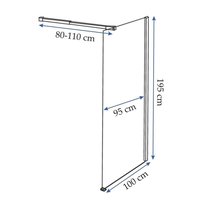 Kúpeľňová pevná zástena AERO 100 cm