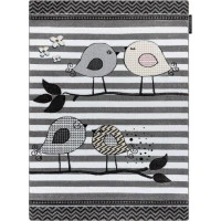 Detský kusový koberec Petit Birds grey