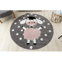 Detský kusový koberec Petit Dolly sheep grey kruh