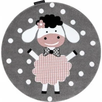 Detský kusový koberec Petit Dolly sheep grey kruh