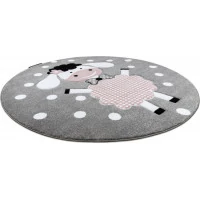 Detský kusový koberec Petit Dolly sheep grey kruh