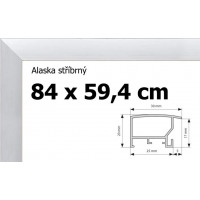 BFHM Alaska hliníkový rám na puzzle 84x59, 4cm - strieborný