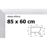 BFHM Alaska hliníkový rám na puzzle 85x60 cm - strieborný