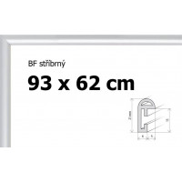 BFHM Plastový rám na puzzle 93x62cm - strieborný