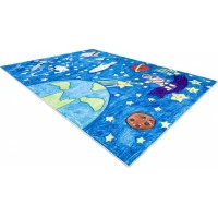 Detský kusový koberec Bambino 2265 Rocket Space blue